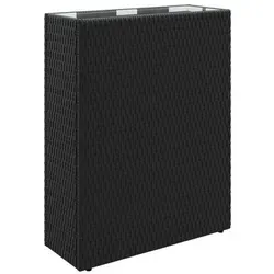 Hoher Pflanzkübel Schwarz 55 x 22 x 70 cm aus Poly-Rattan - Stylischer und robuster Pflanzkübel für den Außenbereich, ideal für eine moderne Gartengestaltung. Mit wetterfestem Material für langanhaltende Freude an Ihren Pflanzen.