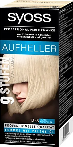 SYOSS AUFHELLER 13-5 Platin Aufheller Stufe 3 - Färbemittel für strahlendes Platinblond, ideal für einen effektiven Haaransatz und optimale Deckkraft.