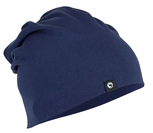 STARK SOUL Slouch Beanie Mütze für Damen & Herren (Unisex), leichte Jersey Mütze, Einheitsgröße in Marine-Blau