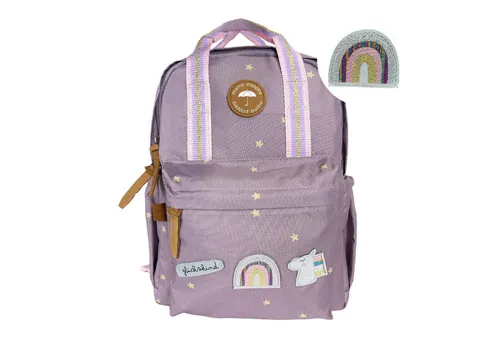 Mama Poppins Kinderrucksack "Glückskind" in Lila - Ideal für den Kindergarten - Schulranzen für Kinder ab 3 Jahren, mit praktischen Fächern und einem süßen "Glückskind" Patch. Leicht und handlich für kleine Abenteurer.