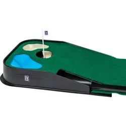 PGA Tour Indoor und Outdoor Putting Matte - Golfzubehör mit einzigartigem Ball-Kanal-System für automatisches Zurückrollen der Bälle und verbesserte Genauigkeit beim Putten dank integrierter Rampen und Hindernisse.