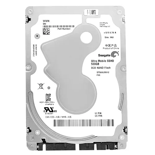 Seagate SSHD ST500LX012 500GB - Internes Laptop-Laufwerk - Interne Festplatte mit 500 GB, 5400 RPM und 64 MB Cache für schnelle Datenzugriffe, ideal für Laptops und Ultra Mobile Anwendungen.