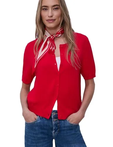 Street One Damen Kurzarm Cardigan mit Rundhals - Leichte Strickjacke für Damen, ideal für den Sommer. Der Rundhalsausschnitt und die kurze Armgestaltung sorgen für einen lässigen Look.
