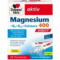 Doppelherz aktiv Magnesium 400 + B6 + B12 + Folsäure Direkt 20 St