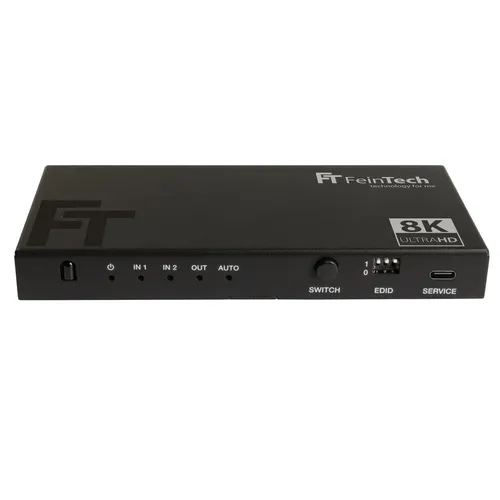 FeinTech SW212 HDMI 2.1 Switch mit Audio Extractor - Praktischer 2 In 1 Out HDMI-Umschalter für 8K & 4K 120Hz, ideal für den Einsatz mit Spielkonsolen. Unterstützt verschiedene Audioausgaben für flexibles Sound-Setup.