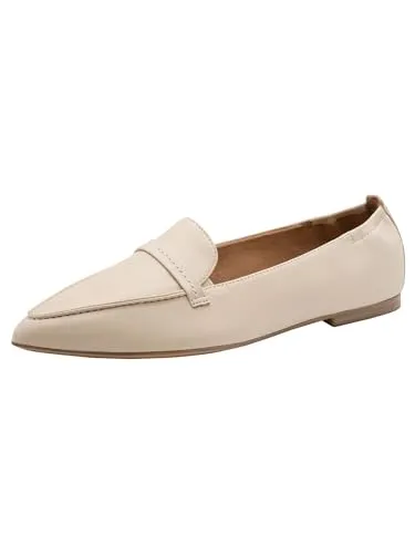 Tamaris Damen Loafer flach Leder, beige, 40 EU - Eleganter Komfort - Genieße den Tag mit den Tamaris Loafers, ausgestattet mit einem innovativen Fußbett, das sich deinem Fuß anpasst. Der bequeme Pull-On-Stil und das moderne Design machen sie zum idealen Begleiter für jeden Anlass.