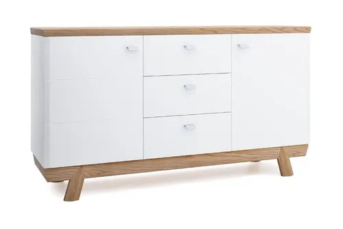 Sideboard Schrank Anrichte mit Soft-Close-Funktion - Moderner Schrank mit 3 Schubladen und 2 Türen, ideal für Ess- und Wohnzimmer. Maße: 168 x 41 x 92 cm. Robustes Holzfurnier sorgt für stilvollen Stauraum und einfache Handhabung.