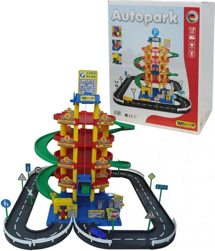 WADER QUALITY TOYS Spielzeug-Auto Garage Parkhaus Autogarage 5 Ebenen Spielstraße