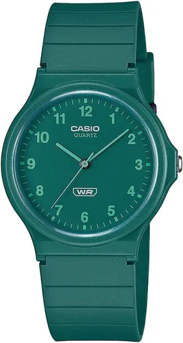 Casio Watch MQ-24B-3BEF - Armbanduhr für Herren aus umweltfreundlichen Materialien, mit grünem Kunststoffband und 2 Jahren Garantie. Ideal für umweltbewusste Träger!
