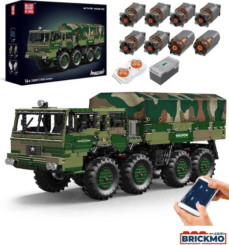 Mould King 20039 Militärtruck LKW 8x8 - Konstruktionsspielzeug mit 4733 Klemmbausteinen, ideal für Militär-Fans ab 14 Jahren – fördert Kreativität und Feinmotorik!
