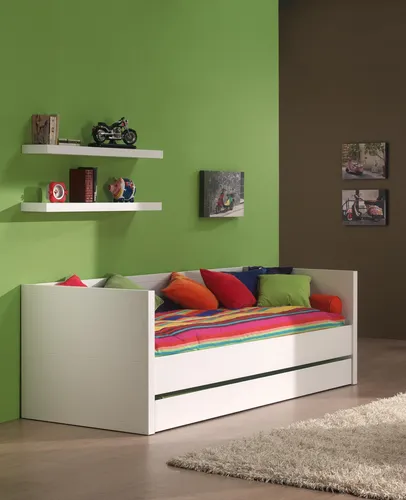Vipack Kojenbett Lara - Hochwertiges Kojenbett aus weiß lackiertem MDF mit stabilen 50 mm Kopf- und Fußteilen. Ideal für jedes Kinderzimmer, vereint es Eleganz und Langlebigkeit.