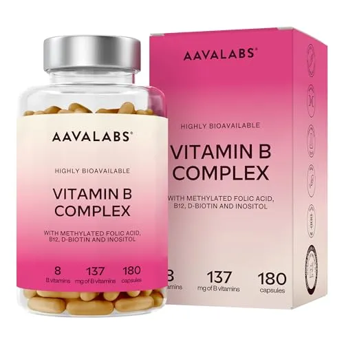 Hochdosierter Vitamin B Komplex 180 Kapseln | 8 essentielle B-Vitamine - Vielseitiger Vitamin B Komplex mit 8 wichtigen B-Vitaminen für einen aktiven Lebensstil. Unterstützt Energie und Wohlbefinden. Ideal für Sportler und aktive Menschen.