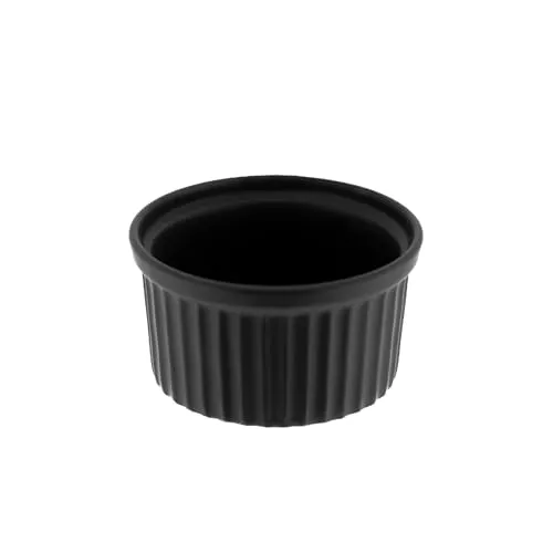 COFI 1453 Almina 6 Teiliges Muffinform-Set Schale aus Porzellan Rund 180 ml Schwarz