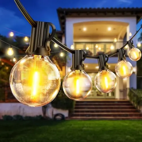 eisaro Lichterkette Außen Outdoor Strom Led Glühbirnen - 19M Lichterketten Garten mit G40 30+3 Glühbirnen Plastik Beleuchtung IP44 Wasserdicht String Lights für Außen & Innen Terrasse, Party, Balkon