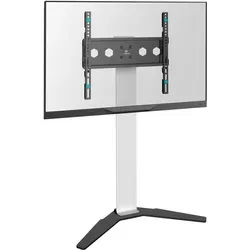 ONKRON TS1140-W TV-Ständer für 26-65 Zoll Fernseher - Höhenverstellbarer TV-Ständer bis 35 kg, ideal für flexibles Fernsehen und passt zu VESA 400x400 mm. Perfekt für jedes Wohnzimmer!