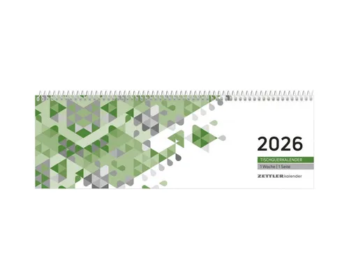 Zettler Tischkalender 146, Jahr 2026 - Querkalender - Kalender für 2026 mit 1 Woche auf 1 Seite, ideal für präzise Planung. Mit Stundeneinteilung und hervorgehobenen Feiertagen. Made in Germany, 30 x 10 cm.