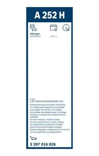 Bosch Wischblatt Rear Aerotwin 3 397 016 826 – Hochwertige Qualität - Hochwertiges Wischblatt für optimale Sicht im Auto. Passend für viele Modelle, sorgt für streifenfreies Wischen und ist einfach zu montieren.