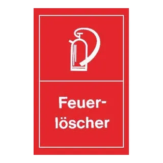 Hinweißchild Feuerlöscher rot