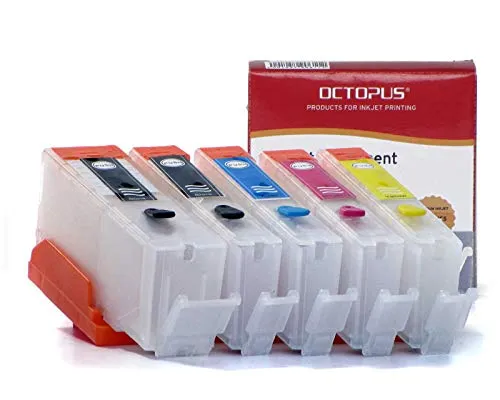 Octopus Fill In Patronen kompatibel für Canon PGI-550, CLI-551 mit Autoreset-Chip für Pixma MX 925, MX 720, MX 725, MX 920, IX 6850, IX 6800, MG 5400, MG 5450, MG 5500, IP 7200, IP 7250, MG 6400, MG 6450, MG 5550