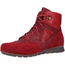 Think! Stiefelette Veloursleder Rot - Größe 38,5 - Elegante Stiefelette aus hochwertigem Veloursleder in Rot. Mit warmem Wollfutter, flachem Absatz und praktischem Reißverschluss für einfaches An- und Ausziehen. Perfekt für stilvolle Auftritte und den Alltag.