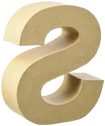 GLOREX 6 2029 119 - Papp - Buchstabe S, Buchstabe aus brauner Pappe, ca. 17,5 X 5,5 cm groß, zum bemalen und bekleben, für Serviettentechnik und Décopatch, ideal als Dekoration