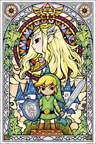 Nintendo Die Legende von Zelda 'Glasmalerei' Maxi Poster,61 x 91.5 cm