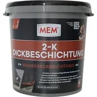MEM Bitumen Dickbeschichtung 2-K 30 kg - Dichtmaterialien, hochwertige Dickbeschichtung für zuverlässige Kellerabdichtung, schützt vor Feuchtigkeit und sorgt für Langlebigkeit.