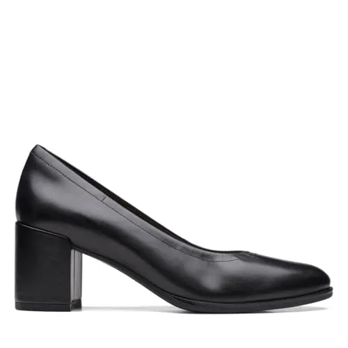 Clarks Pumps "Freva 55" - Business Schuh mit Lederfußbett, Gr. 38, schwarz - Klassische Pumps aus hochwertigem Leder mit bequemem Fußbett für optimalen Tragekomfort im Büro.