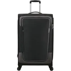 American Tourister Pulsonic 81/30 EXP TSA Koffer - Schwarz - Weichgepäck Koffer mit erweiterbarem Stauraum, ideal für längere Reisen. Aus strapazierfähigem Polyester, ausgestattet mit TSA-Schloss und 4 wendigen Rollen für optimalen Komfort.