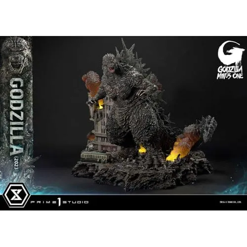 Godzilla Minus One Diorama Masterline Series 2023 – Bonus Version - Beeindruckendes Diorama mit Godzilla aus 'Godzilla vs. Kong', ca. 70 cm hoch. Mit LED-Beleuchtung für besondere Effekte, ideal für Sammler und Fans. Hochwertige Verarbeitung mit detailreicher Base.