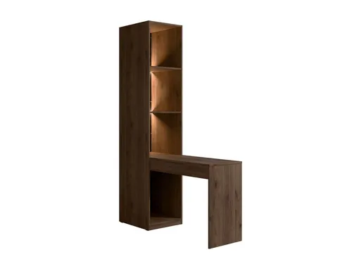 HOME AFFAIRE Regal "RIMINI" mit Schminktisch und Spiegel, braun, 46,4x146x220,5 cm - Praktisches Regal mit integriertem Schminktisch und Spiegel, ideal für stilvolle Räume. Mit wahlweiser Beleuchtung und FSC®-zertifiziertem Material für nachhaltigen Möbelgenuss.