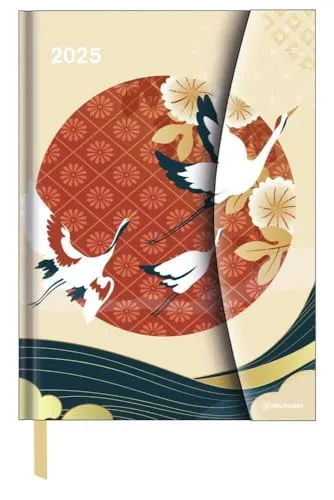 N NEUMANNVERLAGE - Japanese Papers 2025 Diary, 16x22cm, Taschenkalender mit Magnetverschluss und Lesebändchen, Tasche für Visitenkarte, Jahres- und ... internationales Kalendarium: Magneto Diary