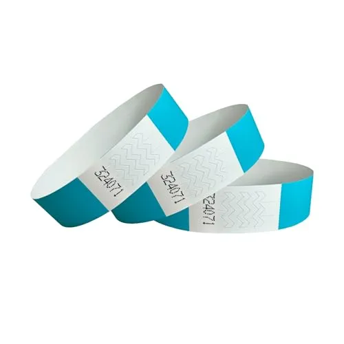 CINTAPUNTO - Einlassbändchen Papier - Eintrittsbänder 1000 Stück - Einlassbänder - Festival Armbänder - Party Bändchen Einlass Eintritt - eintrittsbändchen - Bänder Club - wristband - Aqua