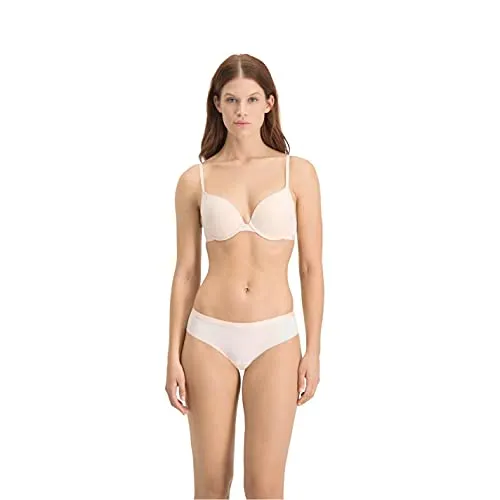 PUMA Damen Büstenhalter Unterwäsche, Rosa, 75D - Funktionsunterwäsche mit glattem Mikrofaserstoff, verstellbaren Schulterträgern und gepolsterten Push-up Cups für optimalen Halt und individuellen Komfort.
