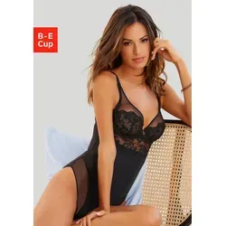 LASCANA Body Mia mit dezent transparenten Spitzeneinsätzen, sexy Dessous, Reizwäsche schwarz 90