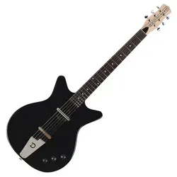 Danelectro Convertible Black E-Gitarre - Einzigartige E-Gitarre mit kombiniertem Lipstick- und Piezo-Tonabnehmer für vielseitige Klangerlebnisse. Ideal für Bühne und Studio, bietet sie hervorragende Spielbarkeit und den ikonischen Danelectro-Sound.