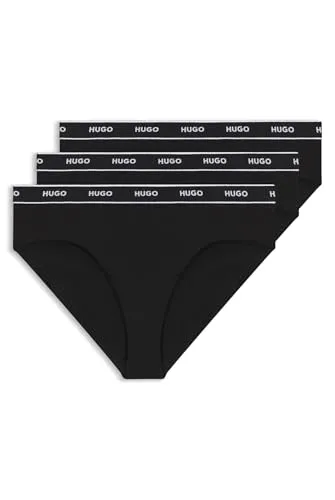 HUGO UNDERWEAR "TRIPLET BRIEF STRIPE" Damen Slip, Gr. S, schwarz - Funktionsunterwäsche mit körpernahem Schnitt und elastischem HUGO Logo-Elastikbund für optimalen Tragekomfort.
