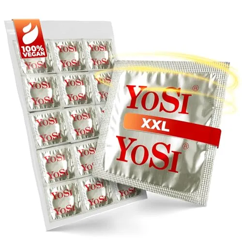 YOSI Markenkondome „XXL“ mehr Platz und eine optimale Passform - 56 mm Breite - extra große Kondome, für ein natürliches und intensives Erlebnis - XXL Condoms for men - 50 Stück (1 x 50 Stück) 50
