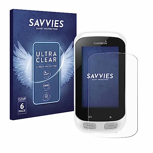 Savvies 6 Stück Schutzfolie für Garmin Edge Explore 1000 Displayschutz-Folie Ultra-Transparent