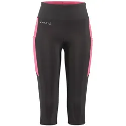 Craft Damen Trainingshose ADV Essence Capri Tights 2 - Leichte und elastische Capri-Tights für Damen von Craft. Slim-Fit mit breitem Bund und praktischer Einschubtasche. Ideal für sportliche Aktivitäten und den täglichen Einsatz.
