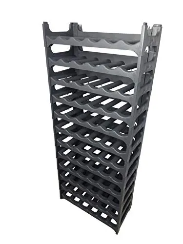 ap alpfa gmbh Weinregal für 72 Flaschen anthrazit - Made in Germany - Praktisches Set aus 12 stapelbaren Weinregalen für je 6 Flaschen. Ideal für die platzsparende Lagerung und optimalen Überblick über Ihre Weinsammlung.