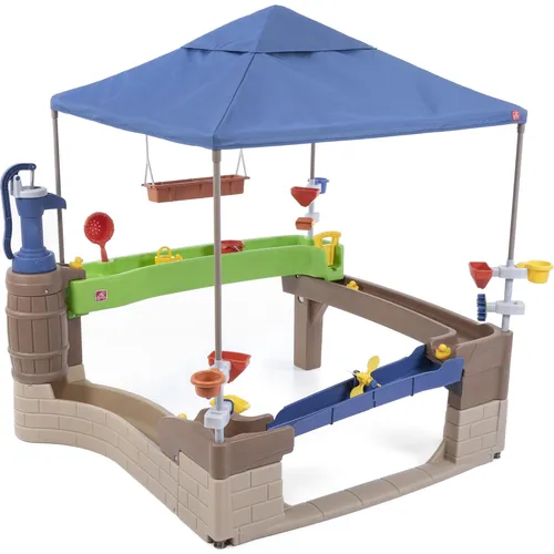 Step2 Pump & Splash Shady Oasis Spielhaus - Spielhaus für Kinder mit Wasserpumpe und Wasserspieltisch, ideal für Rollstühle – für unvergessliche Wasserpartys und sorgenfreies Spielen im Freien!