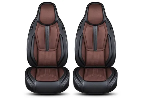 Hyundai Santa Fe SM Schonbezüge Schwarz/Coffee DS9 - Sitzbezugset für Fahrer und Beifahrer, atmungsaktiv und abwaschbar, ideal für den Schutz Ihrer Sitze und einfache Installation.