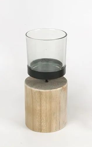 TrendLine Windlicht Holz 19 cm Kerzenhalter