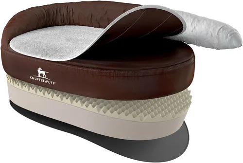 Knuffelwuff Orthopädisches Hundebett Jessy 73x50cm - Hundebett aus robustem Nylongewebe, mit orthopädischem Memory Foam für gelenkschonenden Schlaf und rutschfestem Unterboden für Stabilität.