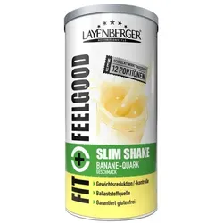 Layenberger Fit+feelgood Slim Shake Banane 396 g - Kalorienbewusst genießen - Nahrungsergänzungsmittel mit leckerem Bananengeschmack, ideal zur Unterstützung einer kalorienbewussten Ernährung und einfach zuzubereiten.