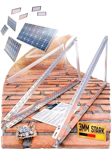 Lichtblicker Solarmodul-Halterung für Balkonkraftwerk – 118cm, stabil & vielseitig - Hochwertige Halterung für 2 Solarmodule, ideal für Balkon, Wand oder Flachdach. Aus robustem Aluminium (3mm) mit Edelstahl-Schrauben. Sicher & flexibel für maximale Energieausbeute.