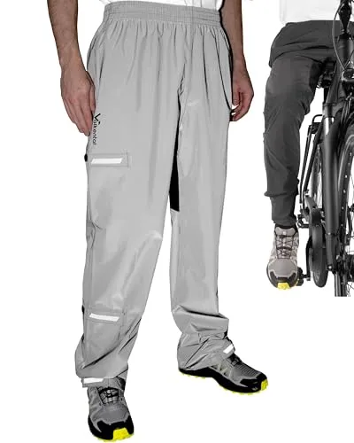 Valkental® Ultimative Regenhose für Radfahrer - Regenhose für Herren, wasserdicht mit 10.000mm Wassersäule und innovativem Klettsystem für perfekte Passform. Leicht und kompakt, ideal für unterwegs!