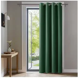 Deconovo Blickdichte Gardinen Kälteschutz Vorhang 240x140 cm in Waldgrün - Blickdichte Gardinen in der Größe 240x140 cm, ideal für Schlafzimmer und Wohnzimmer. Hält Wärme im Raum und sorgt für ungestörten Schlaf. Einfach zu montieren mit 8 Metallösen.