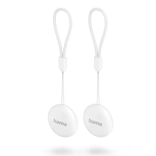 Schlüsselfinder 00185826 - Tracker & Schlüsselfinder, einfaches Auffinden von Schlüsseln über die "Mein Gerät finden"-App, Bluetooth-Technologie, 2 Stück in Weiß.